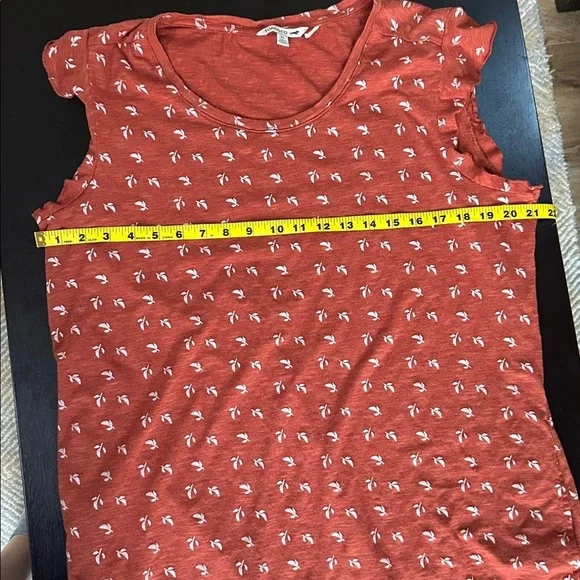 Toad & Co Rufflita Orange Leaf Print Shift Dress.

D - Picture 7 of 8